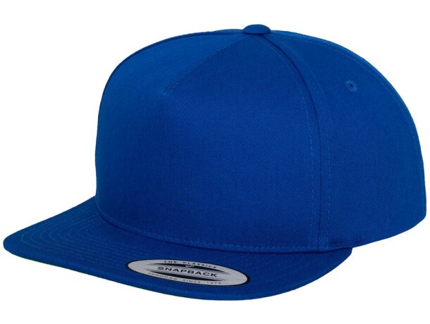 Snapback sarga 400g visera verde 5 paneles Azul royal detalle 8