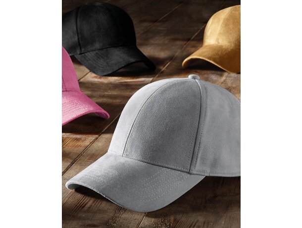 Gorra de 6 paneles de 100% poliester Gris claro marl detalle 4