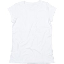 Camiseta de mujer sin mangas grabada blanca