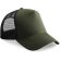 Gorra sencilla con 5 paneles y rejilla trasera Beechfield Verde oliva/negro