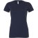 Camiseta larga de mujer con manga corta personalizada azul marino