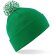 Gorro con pom pom unisex plegable Verde paramedico/amarillo fluor