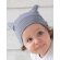 Gorro orgánico con orejas bebé Natural/marino francés detalle 4