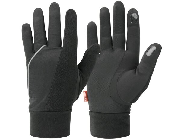 Guantes Elite negros unisex con logo reflectante y puños elásticos Negro detalle 1