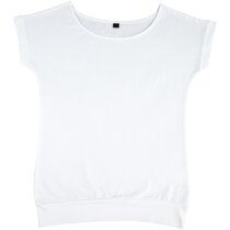 Camiseta de mujer base ajustada 100% algodón blanca Camiseta de mujer base ajustada 100% algodón blanca