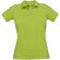 Polo para mujer grabado manga corta 100% algodón preencogido 180 g/m2 Lima/blanco