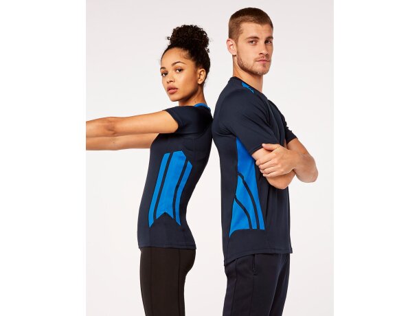 Camiseta técnica Training Gamegear Cooltex Mujer con logo marino/azul electrico