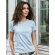 Camiseta mujer manga corta algodón de fibra larga 185 g/m2 Soft Pizarra azul detalle 3