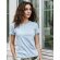 Camiseta de mujer 185 gr entallada Pizarra azul detalle 3