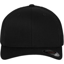 Gorra con acabado de sarga y rejilla personalizada negra