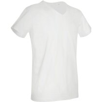 Camiseta adulto cuello en V personalizada blanca