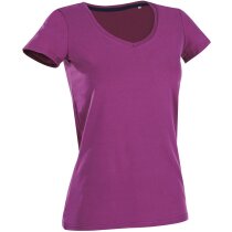 Camiseta Claire cuello V ajustada ring-spun mujer