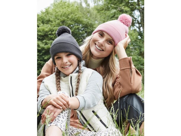 Gorro para el frío con pompón Rosa oscuro detalle 1