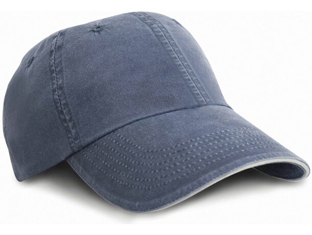 Gorra de sarga con 6 paneles barata gris plateado/carbon