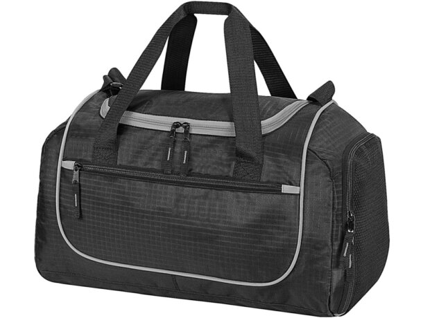 Bolsa Piraeus personalizada 36L con compartimento para calzado Negro/gris melange detalle 2