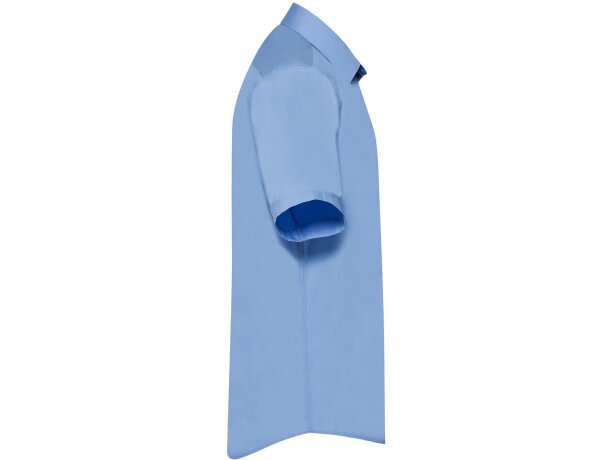 Camisa Popelin manga corta hombre Azul medio detalle 5
