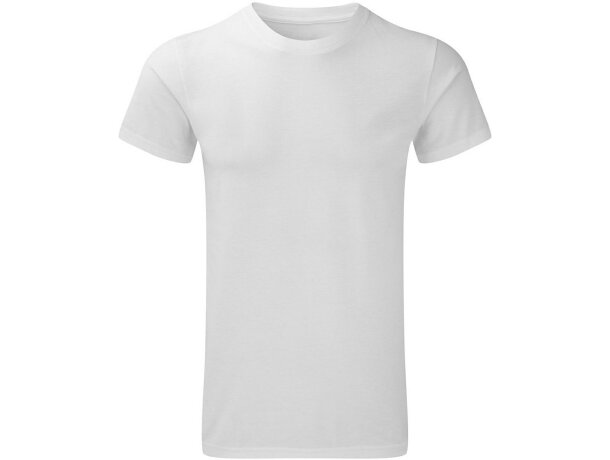 Camiseta de hombre tejido mixto manga corta blanca