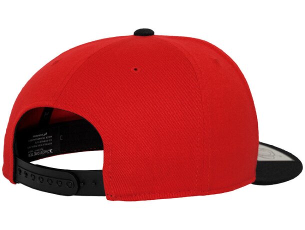 Gorra Snapback 6 panles ajustada Rojo/negro detalle 13