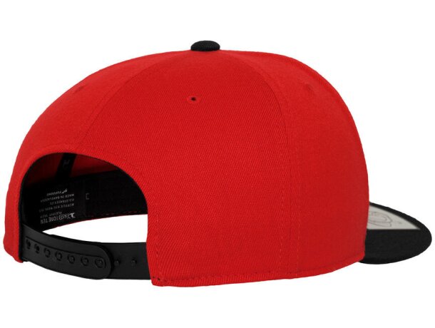 Gorra Snapback ajustada de 6 paneles. Personalízalo con tu logotipo Rojo/negro detalle 13