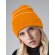 Gorro de punto decorado Naranja fluor detalle 1