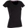 Camiseta de mujer manga corta cuello ancho negra