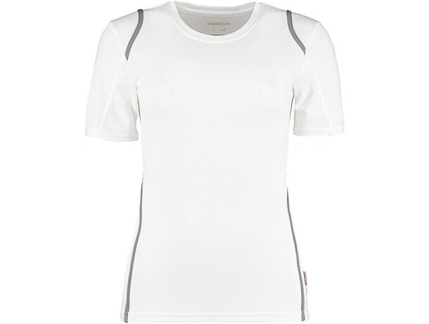Camiseta de mujer manga corta detalles de color 135 gr con logo