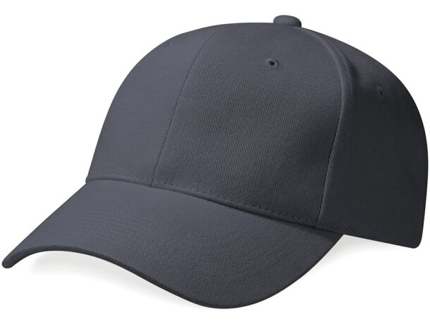 Gorra de algodón peinado grueso gris grabada