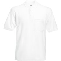 Polo manga corta con bolsillo tejido mixto 180 gr economico blanco Polo manga corta con bolsillo tejido mixto 180 gr economico blanco