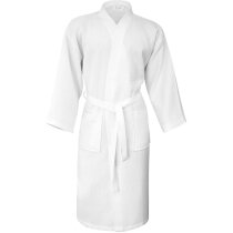 constance Waffle Pique Bath Robe blanco