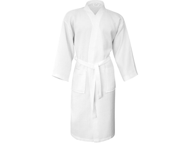 constance Waffle Pique Bath Robe blanco