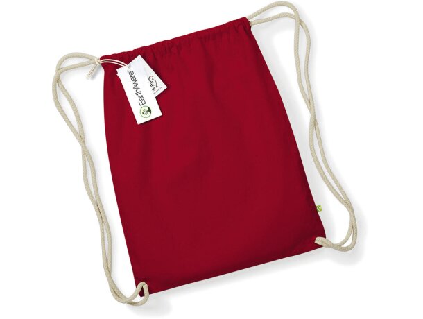 Bolsa mochila de algodón orgánico muy resistente con logo