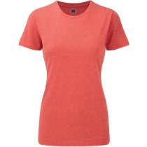 Camiseta de mujer blanca 155 gr naranja