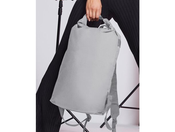 Mochila Icon Roll-top Backpack Gris claro marl detalle 4