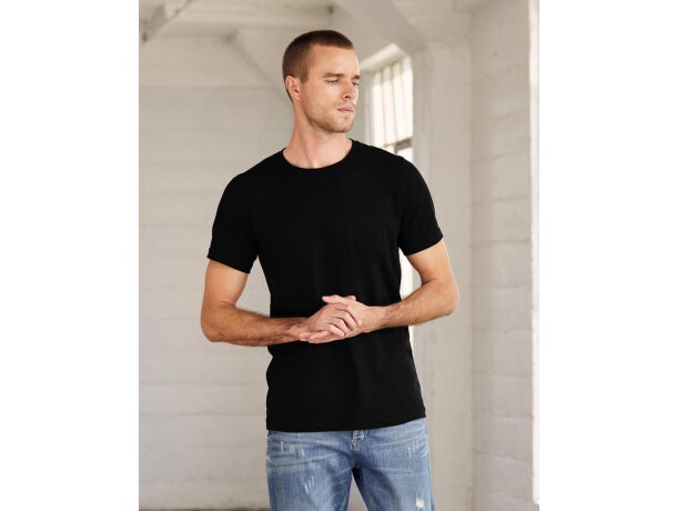 Camiseta manga corta grabada de poliéster 135 g/m2 Negro detalle 1