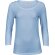 Camisetas manga larga 3/4 algodón peinado 195 g/m2 Pizarra azul