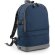 Mochila deportiva compacta de color liso azul marino grabada