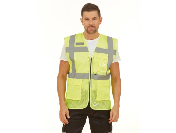 Chaleco Fluo Executive Amarillo fluorescente detalle 2
