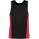 Camiseta técnica de tirantes detalles de color 135 gr personalizada negro y rojo