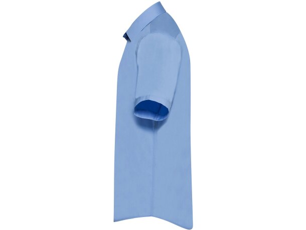 Camisa Popelin manga corta hombre Azul medio detalle 4