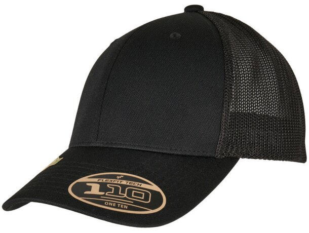 Gorra trucker reciclada 110 alpha con logotipo Negro detalle 6