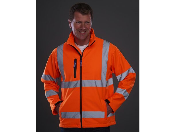 Chaqueta Softshell Fluo Naranja fluor detalle 2