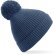 Gorro de invierno impresa dobladillo unisex elastano Acero azul