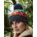 Gorro de invierno económico poliacrílico con base doblada Corkscrew Rosa detalle 5