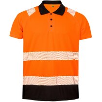 Polo reflectante naranja fluorescente reciclado