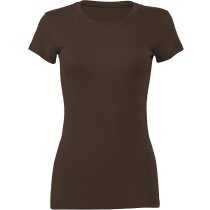 Camiseta larga de mujer con manga corta natural