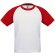 Camiseta de niño baseball 185 gr Blanco/rojo