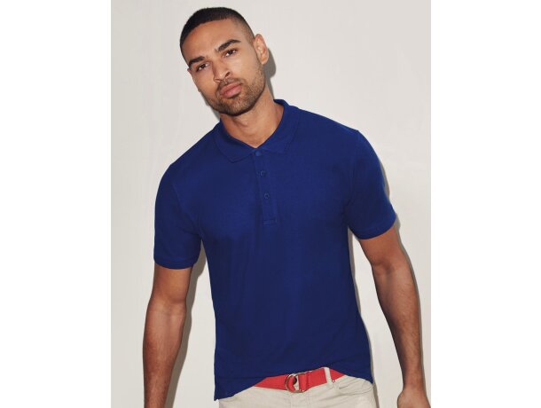 Polo manga corta unisex de algodón ring-spun 170 g/m2 Iconic Azul royal detalle 2