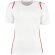 Camiseta de mujer manga corta detalles de color 135 gr personalizada blanco y gris