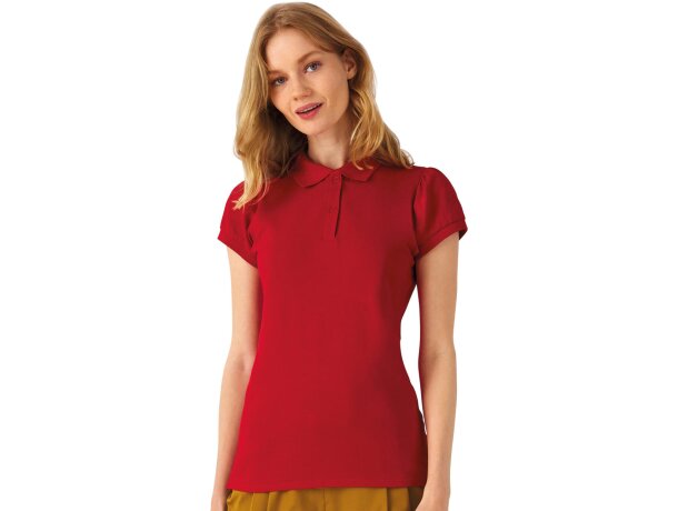 Polo Piqué de mujer 220 gr Rojo detalle 1