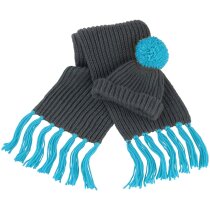 Set de punto, bufanda y gorro personalizado negro /naranja Set de punto, bufanda y gorro personalizado negro /naranja